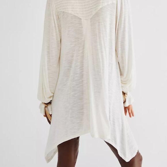 NWOT Free People Elegant White Women's "Bridgette" Tunic - Picture 9 of 10